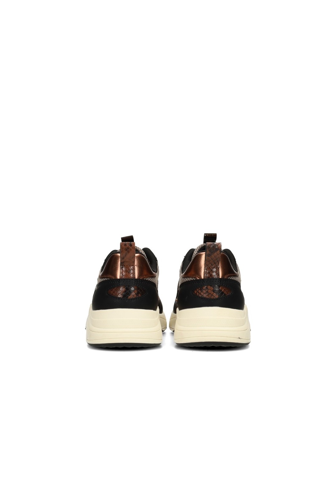 POSH By Poelman Kiki zwart beige sneakers – achteraanzicht paar
