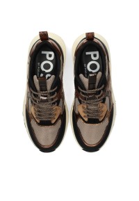 POSH By Poelman Kiki dames sneakers zwart beige – bovenaanzicht paar