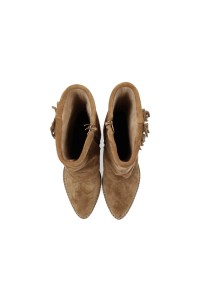 Poelman Elodie girls' taupe suede boots – top view pair