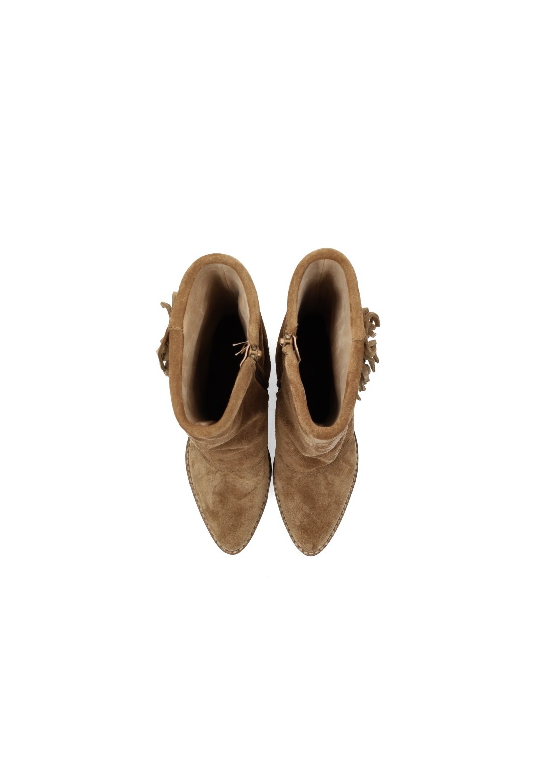 Poelman Elodie girls' taupe suede boots – top view pair