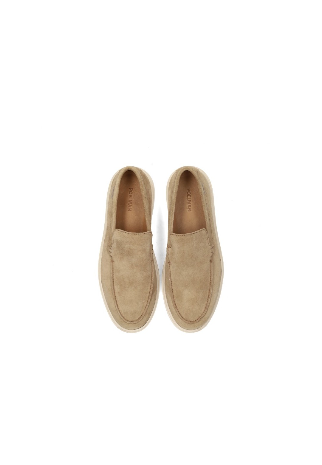 PS Poelman Mason men's loafers beige – top view pair