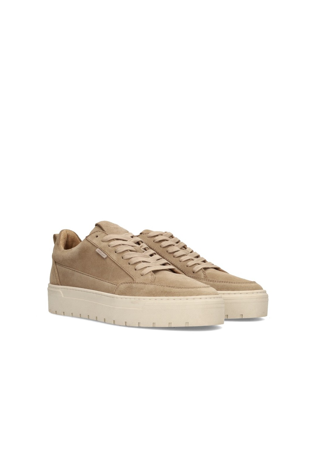 PS Poelman Ivar men's sneakers beige – angled front view