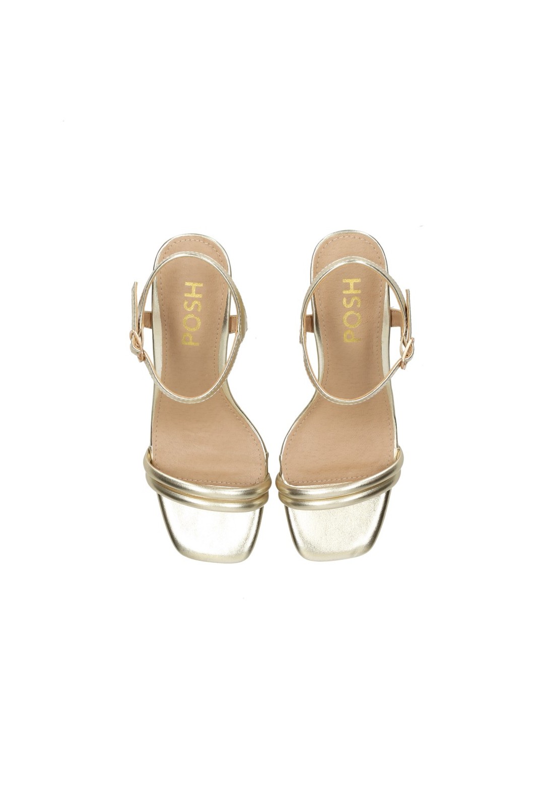 Top view of the POSH by Poelman Laurie women’s heels in gold