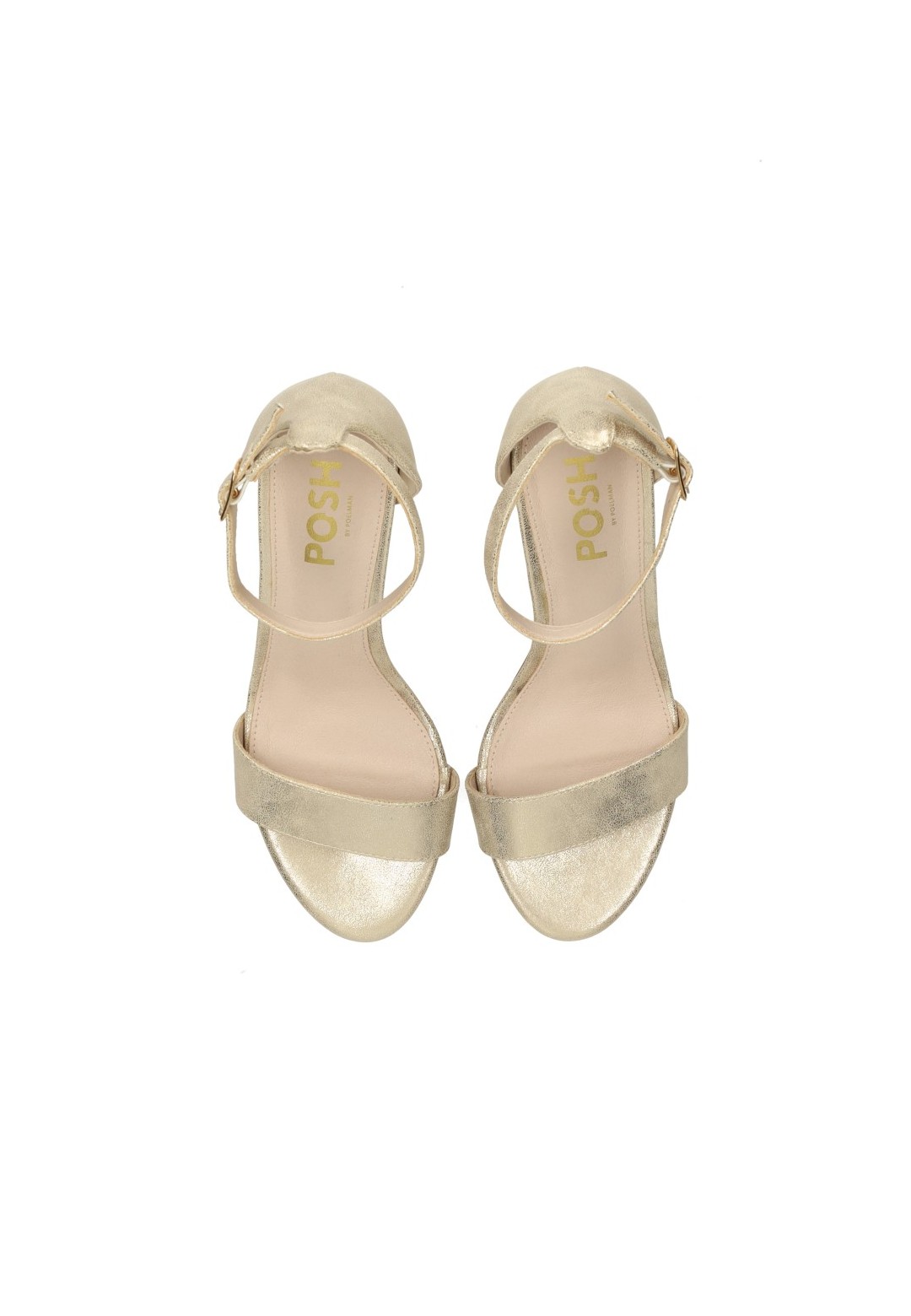 Top view of the POSH by Poelman Laurie women’s heels in gold