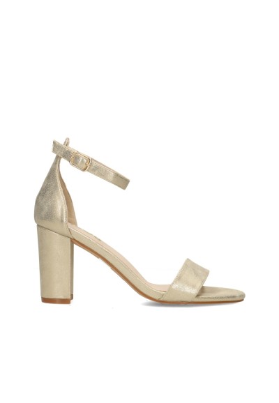 Side view of the POSH by Poelman Laurie heel in metallic gold