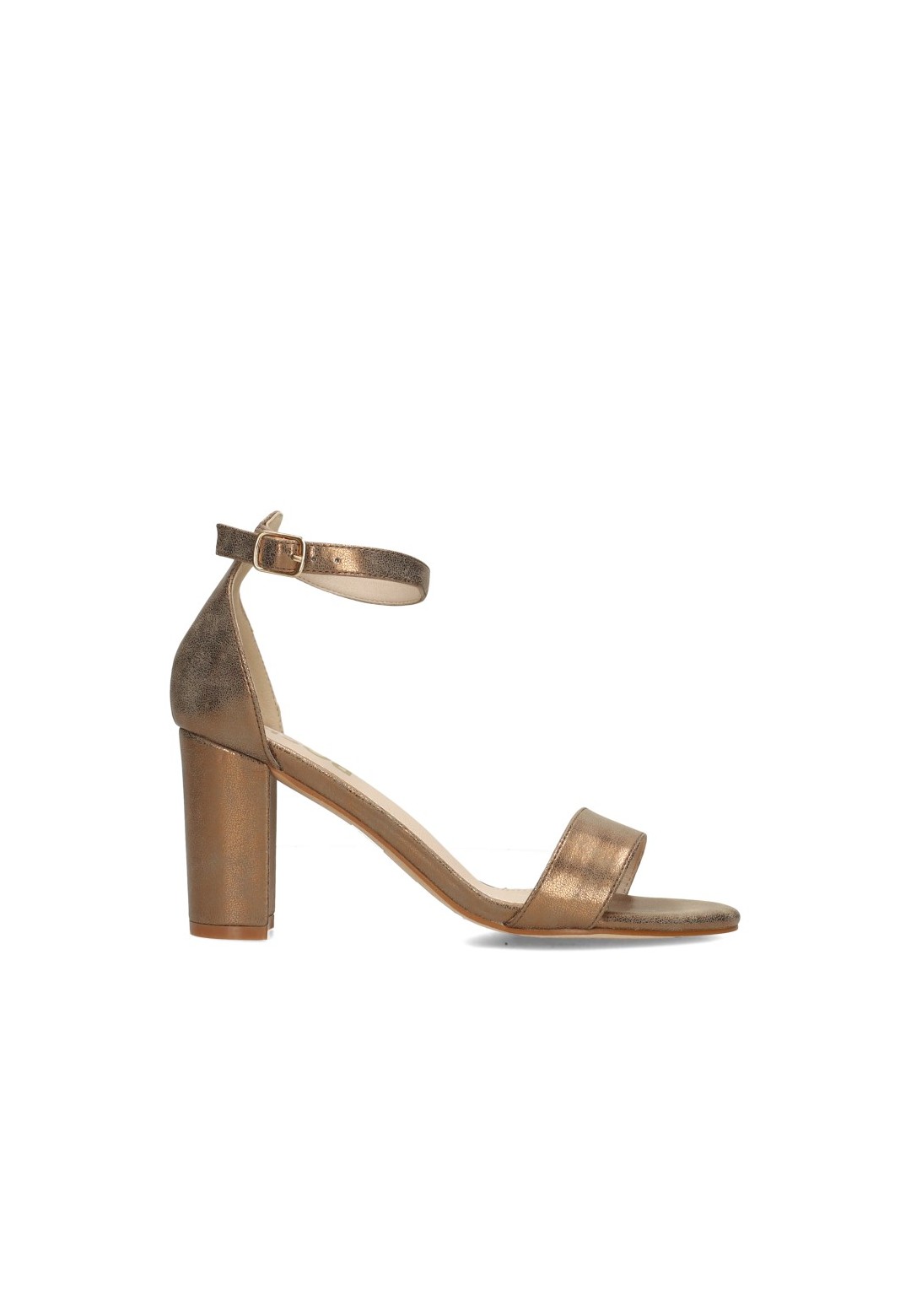 Side view of the POSH by Poelman Laurie heel in metallic bronze