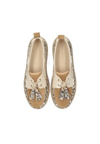 PS Poelman Silk dames loafers met animal print – bovenaanzicht paar