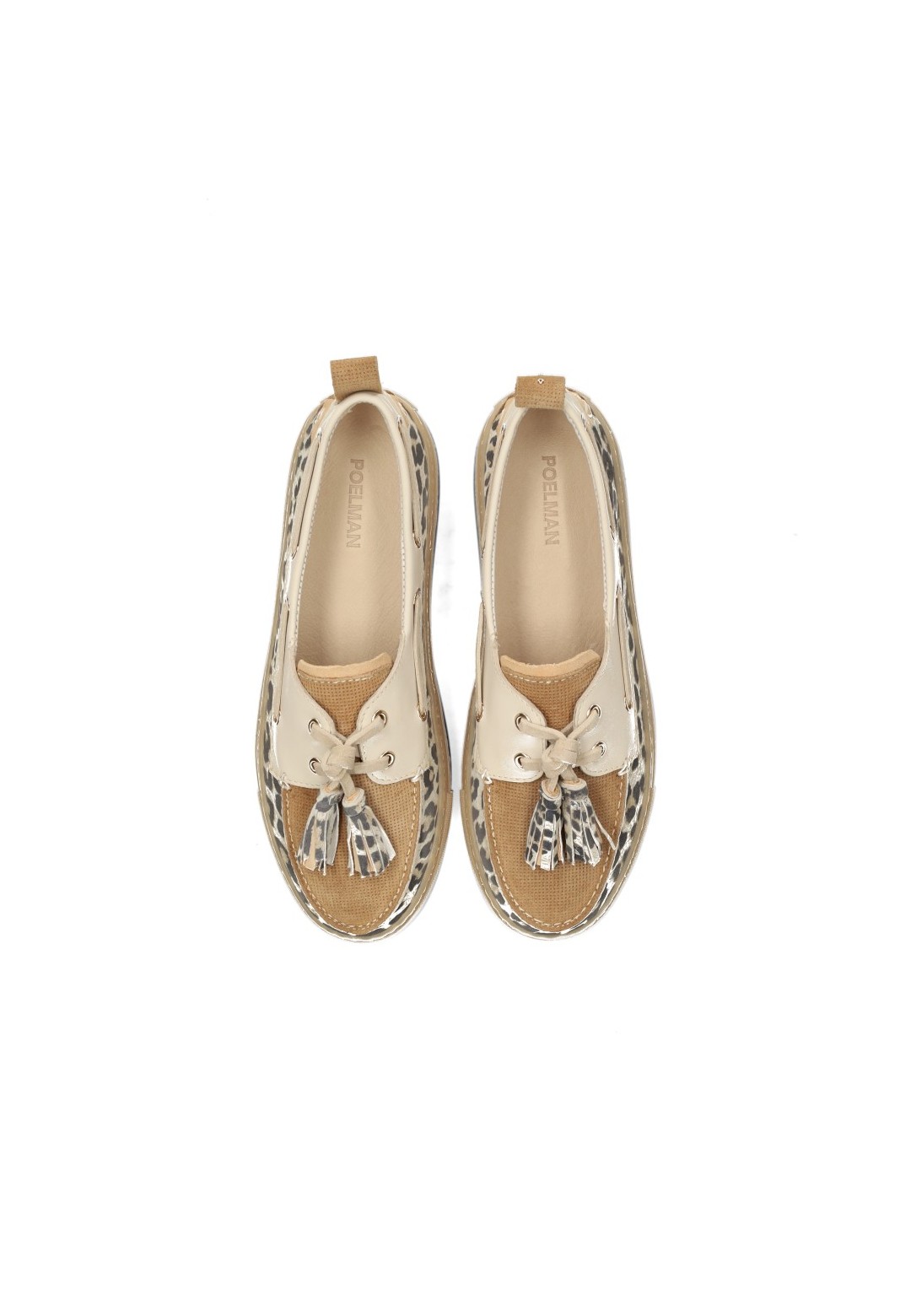 PS Poelman Silk Damen Loafer mit Animal-Print – Draufsicht Paar