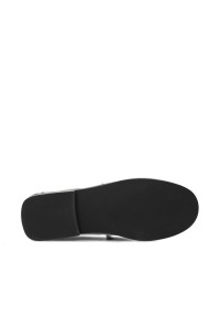 Onderzijde van de donkerbruine POSH by Poelman RHODE loafers met platte zwarte zool.