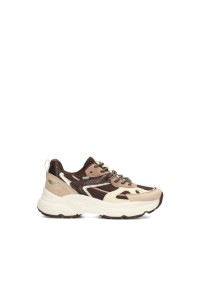 POSH By Poelman Ayoki girls' sneakers in beige, taupe and brown – side view product