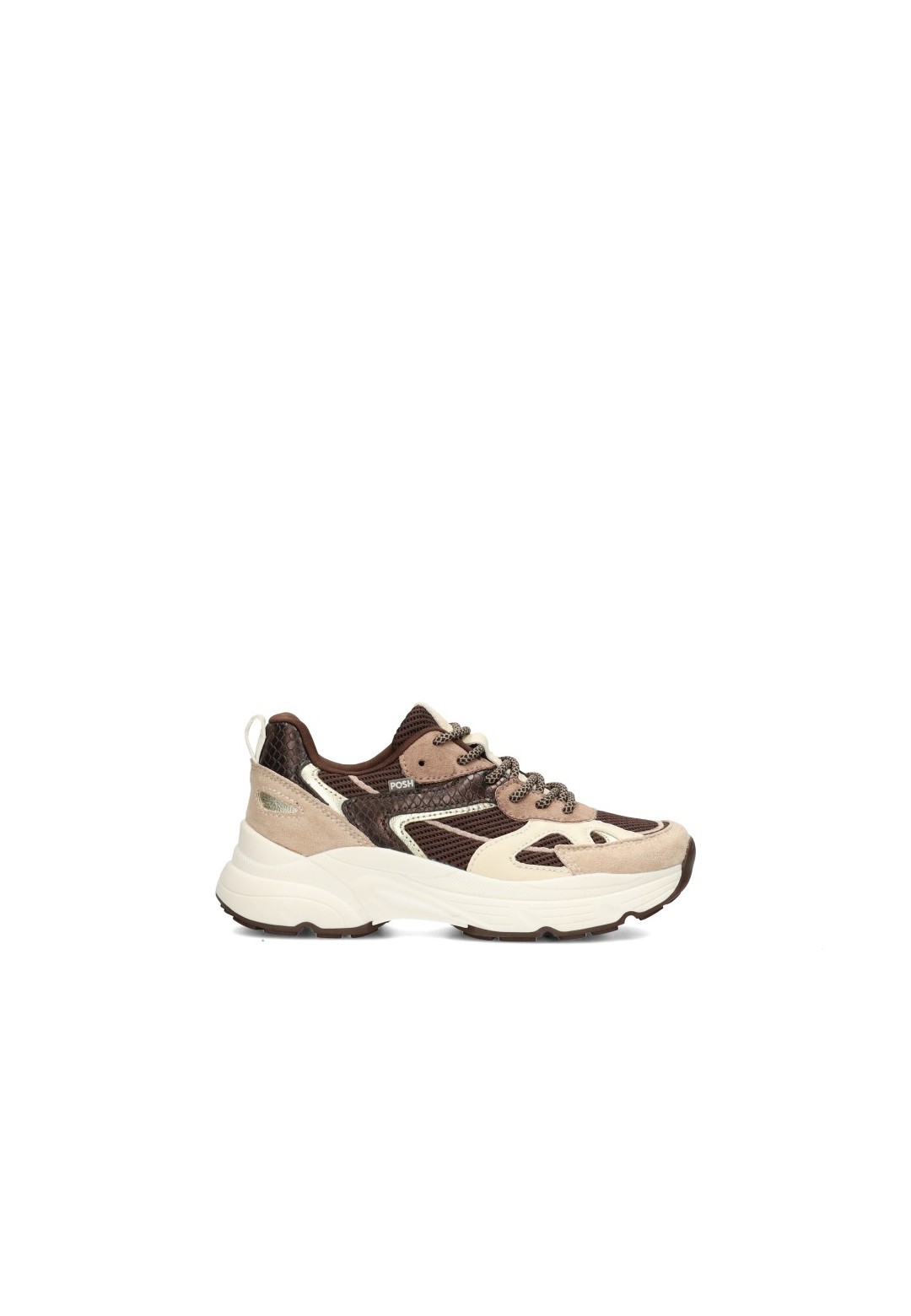 POSH By Poelman Ayoki girls' sneakers in beige, taupe and brown – side view product