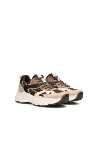 POSH By Poelman Ayoki girls' sneakers in beige, taupe and brown – angled front view