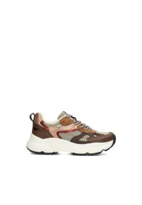POSH By Poelman Ayoki girls' sneakers in white, cognac and brown – side view product