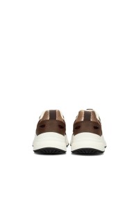 POSH By Poelman Ayoki white, cognac and brown sneakers – back view pair