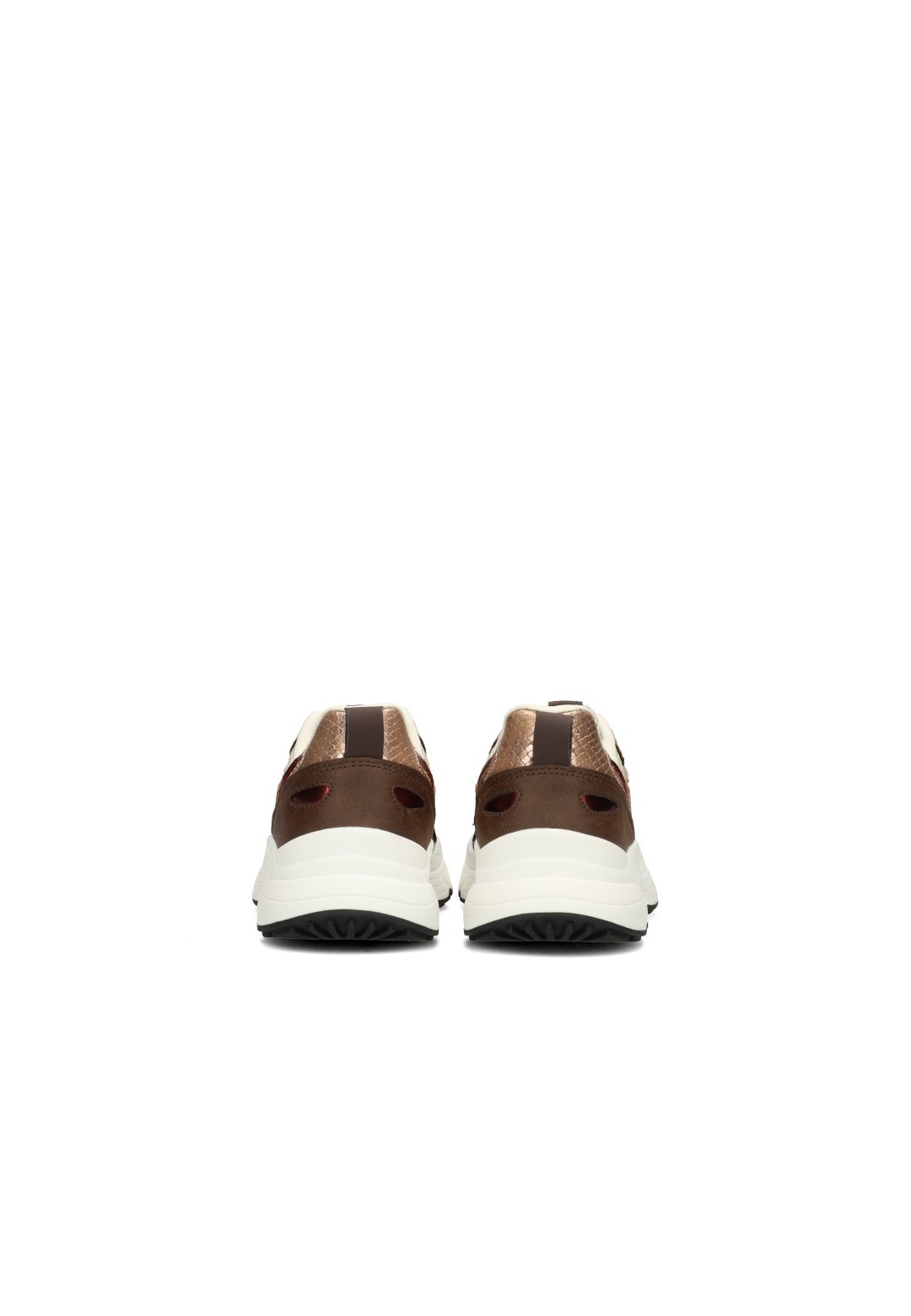 POSH By Poelman Ayoki white, cognac and brown sneakers – back view pair