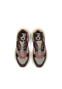 POSH By Poelman Angy Damen Sneaker bordeaux mit Animal-Print – Draufsicht Paar