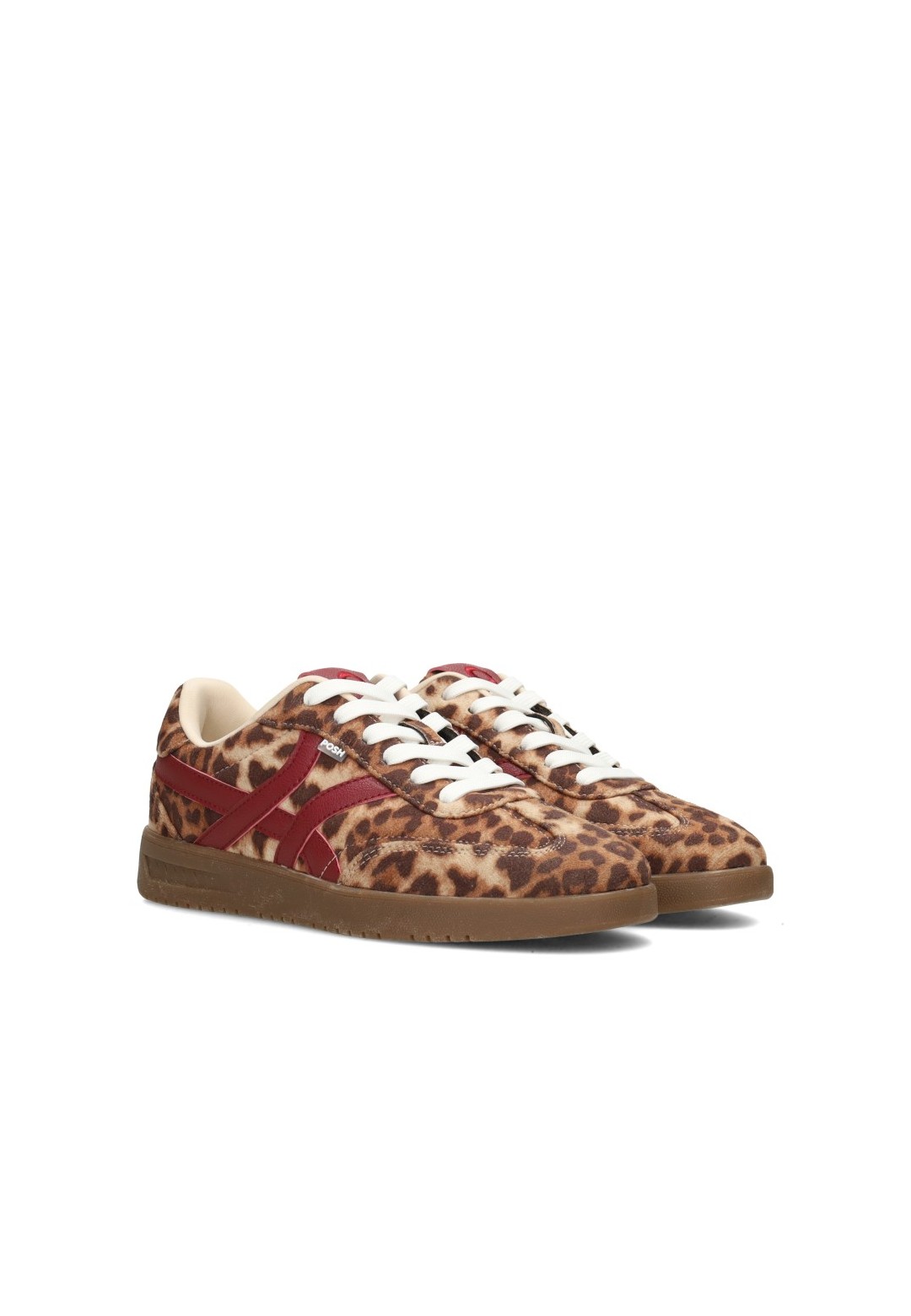 POSH By Poelman Megan dames sneakers met luipaardprint – schuin vooraanzicht