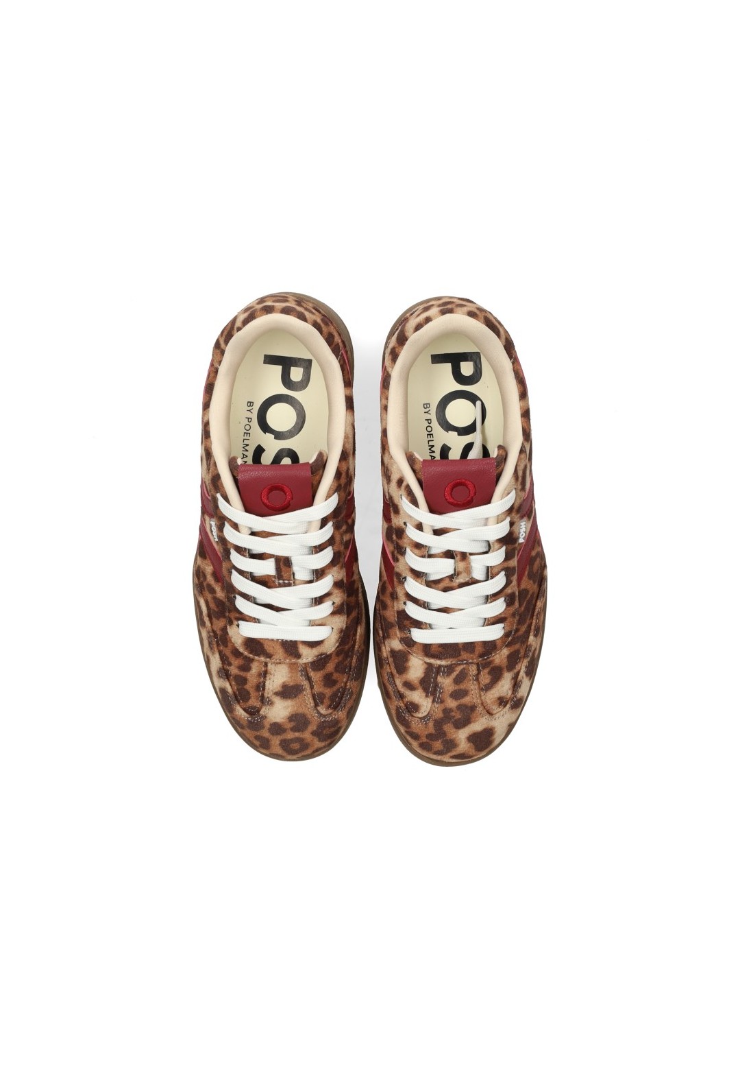 POSH By Poelman Megan dames sneakers met luipaardprint – bovenaanzicht paar