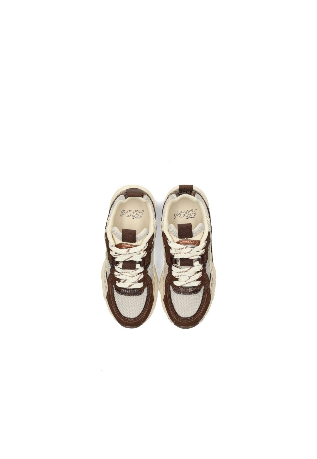 POSH by Poelman HARPER girls sneakers beige brown top view