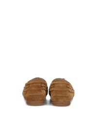 Rückansicht der Poelman IRIS Damen-Loafer aus cognacfarbenem Wildleder