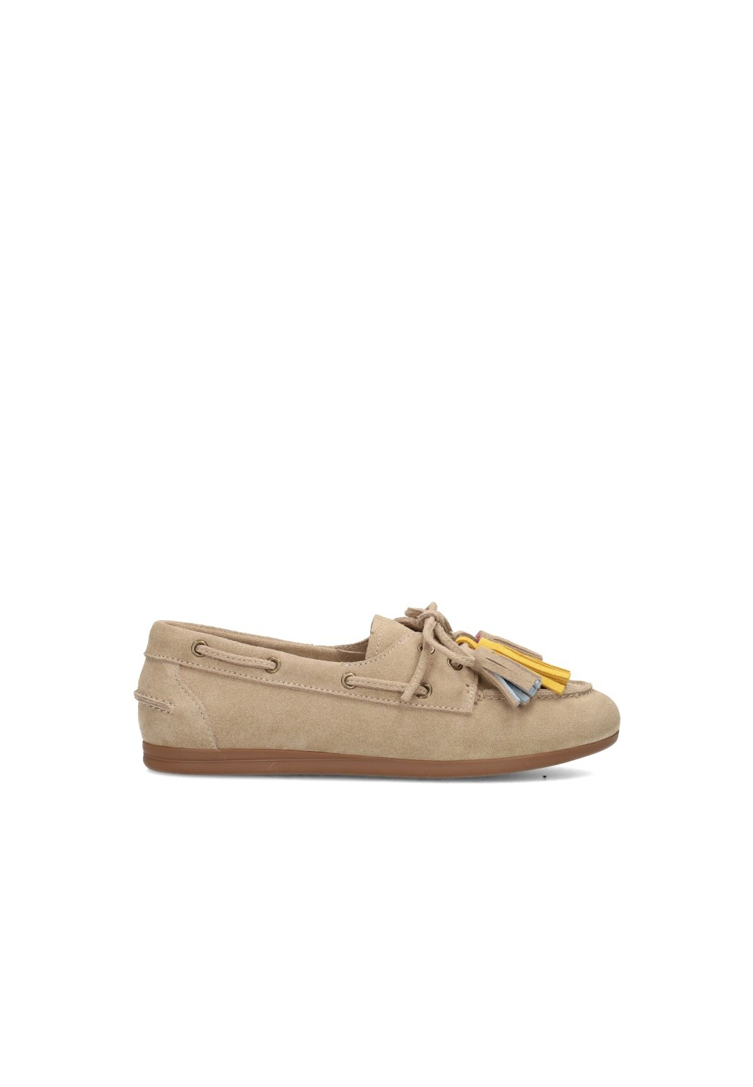 Poelman ANNE women's beige loafers with colourful details – side view