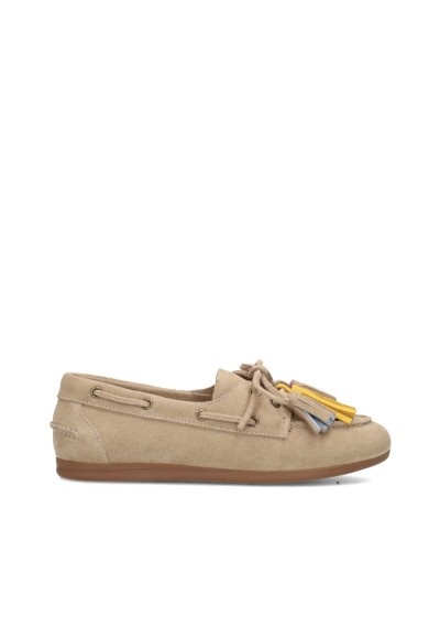 Poelman ANNE Damen Loafer beige mit bunten Details – Seitenansicht