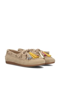 Poelman ANNE beige women's loafers with colourful details