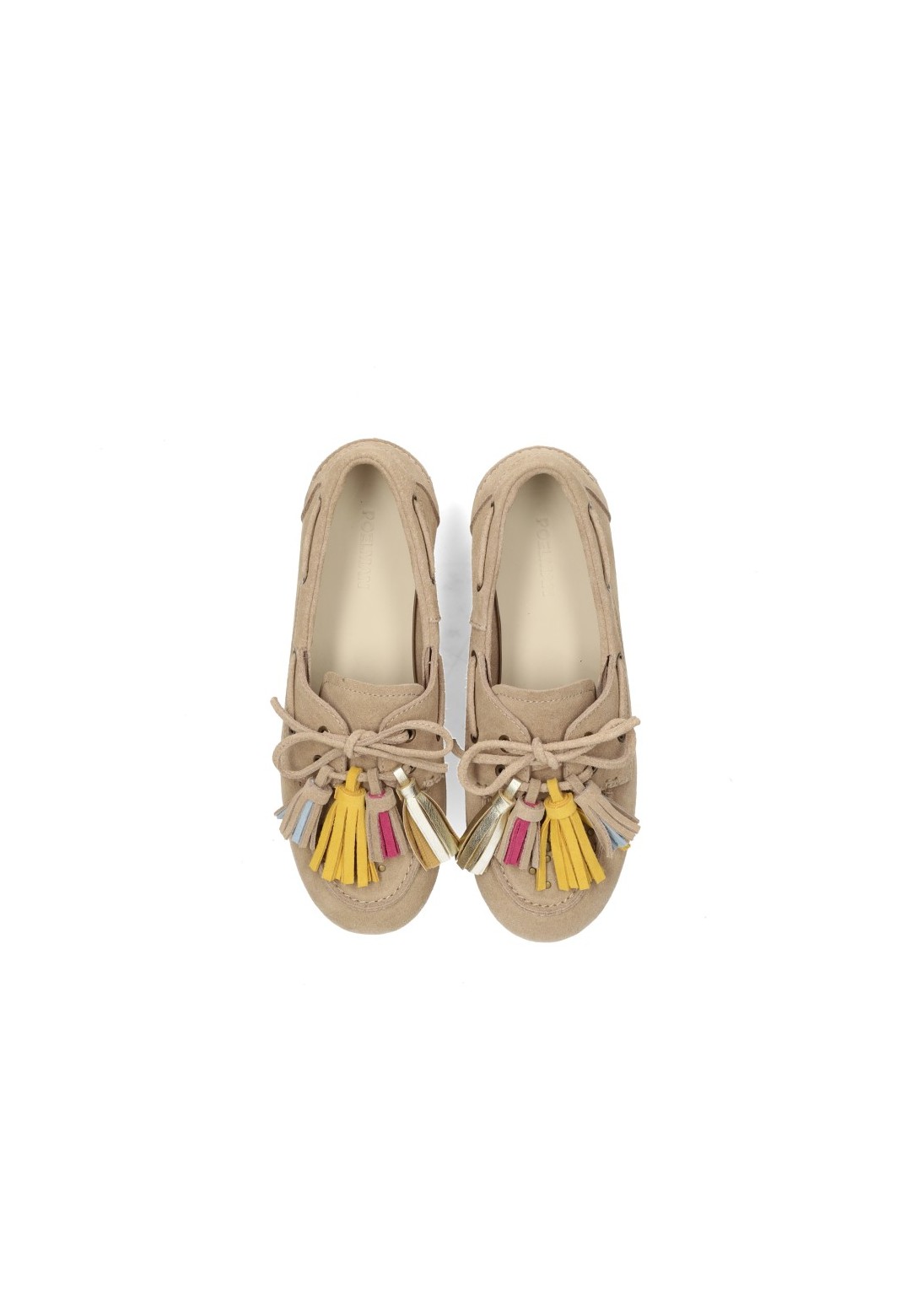 Poelman ANNE beige Damen Loafer mit bunten Details – Draufsicht