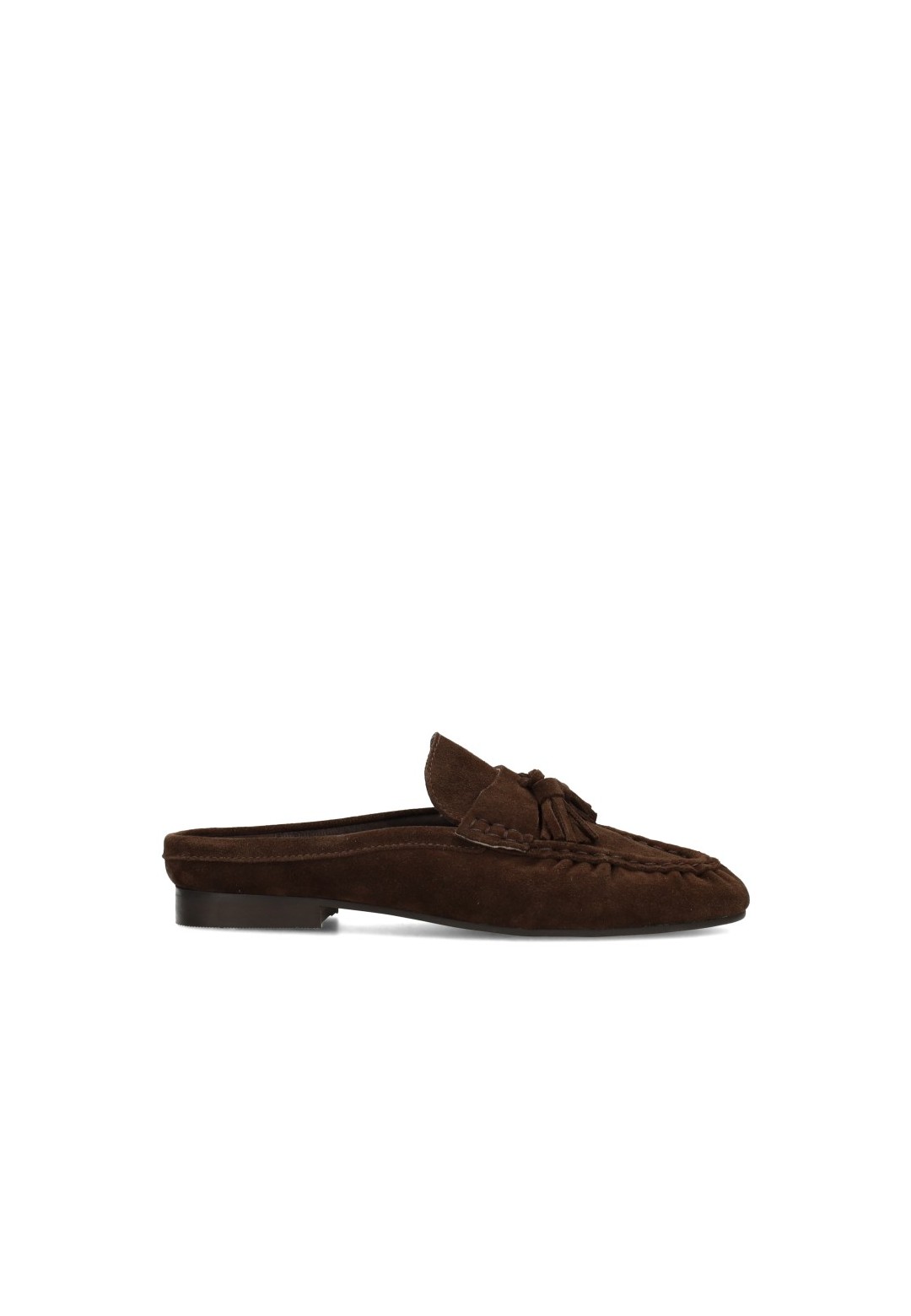 Poelman LOTTIE dames loafers van donkerbruin suède