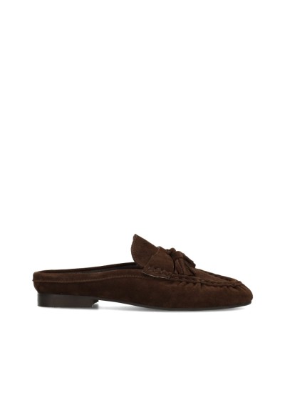 Poelman LOTTIE Damen Loafer aus dunkelbraunem Wildleder