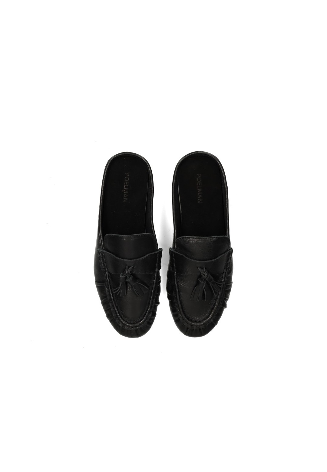 Draufsicht der Poelman LOTTIE Damen Loafer aus schwarzem Leder