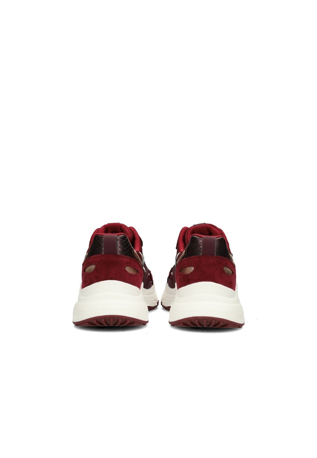 POSH By Poelman Ayoki burgundy sneakers – back view pair