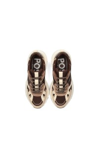 POSH By Poelman Ayoki Damen Sneaker in Beige, Braun und Schwarz – Draufsicht Paar