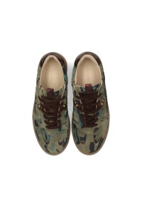 Poelman Skye women's green camouflage sneakers – top view pair