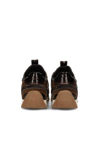 Poelman VALERIA bruine sneakers met suède en leer – achteraanzicht