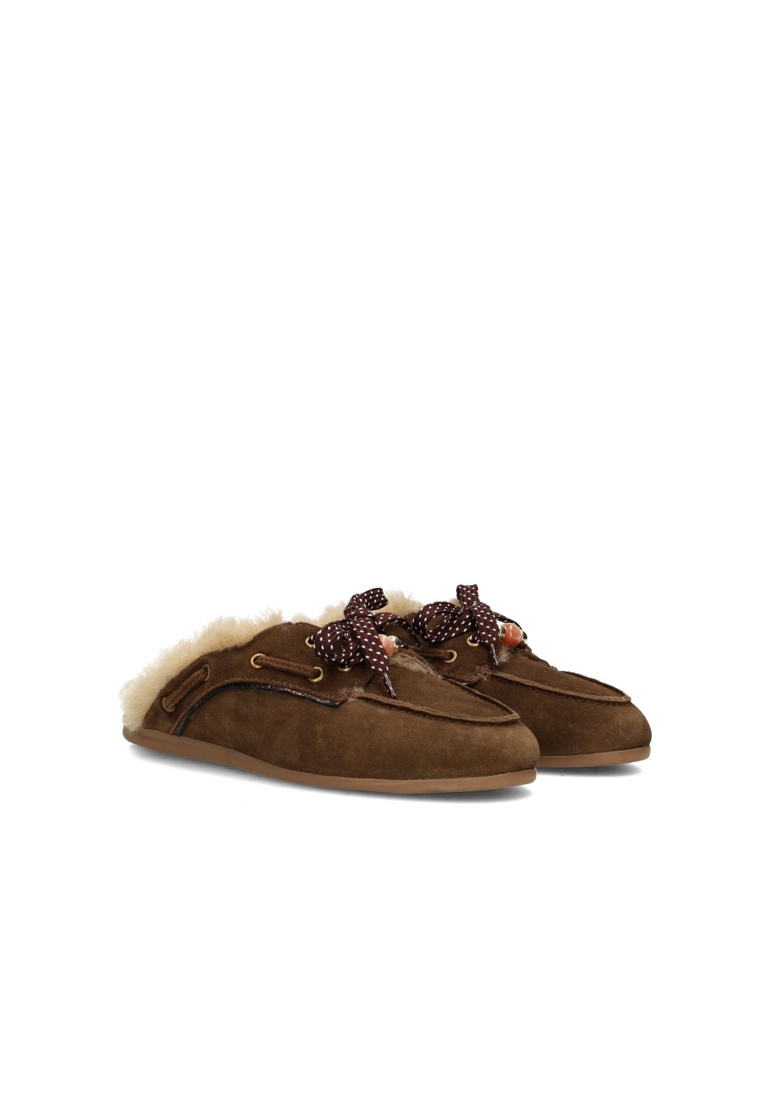 Poelman ISA bruine dames loafers zijaanzicht