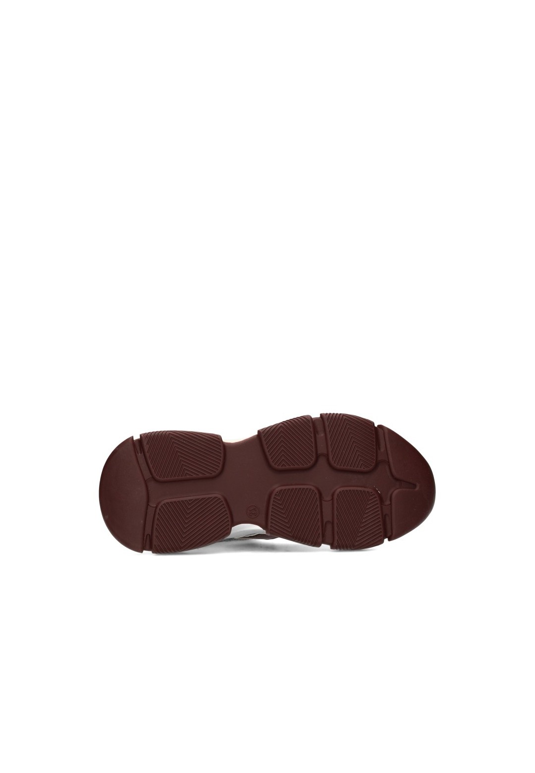 Onderzijde van de bordeauxrode Gigi sneakers van Posh by Poelman met profielzool voor extra grip.