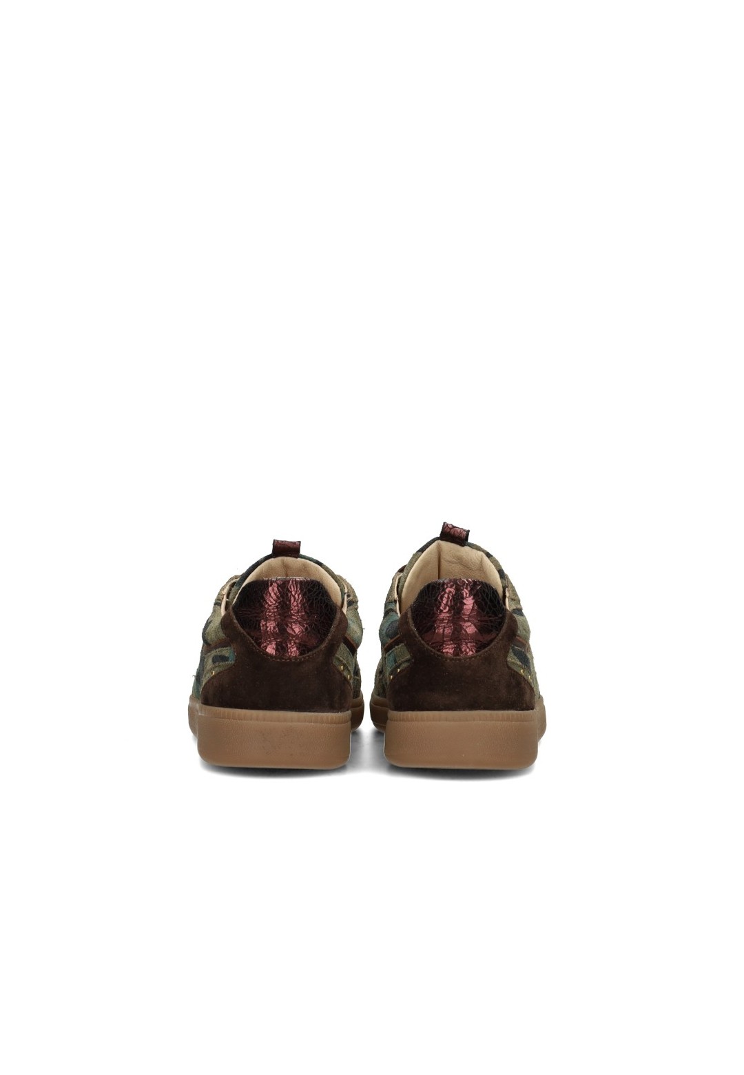 Poelman Skye green camouflage sneakers – back view pair