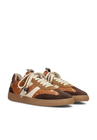 HABOOB SKYE dames sneakers van leer en suède met vachtafwerking en gumzool