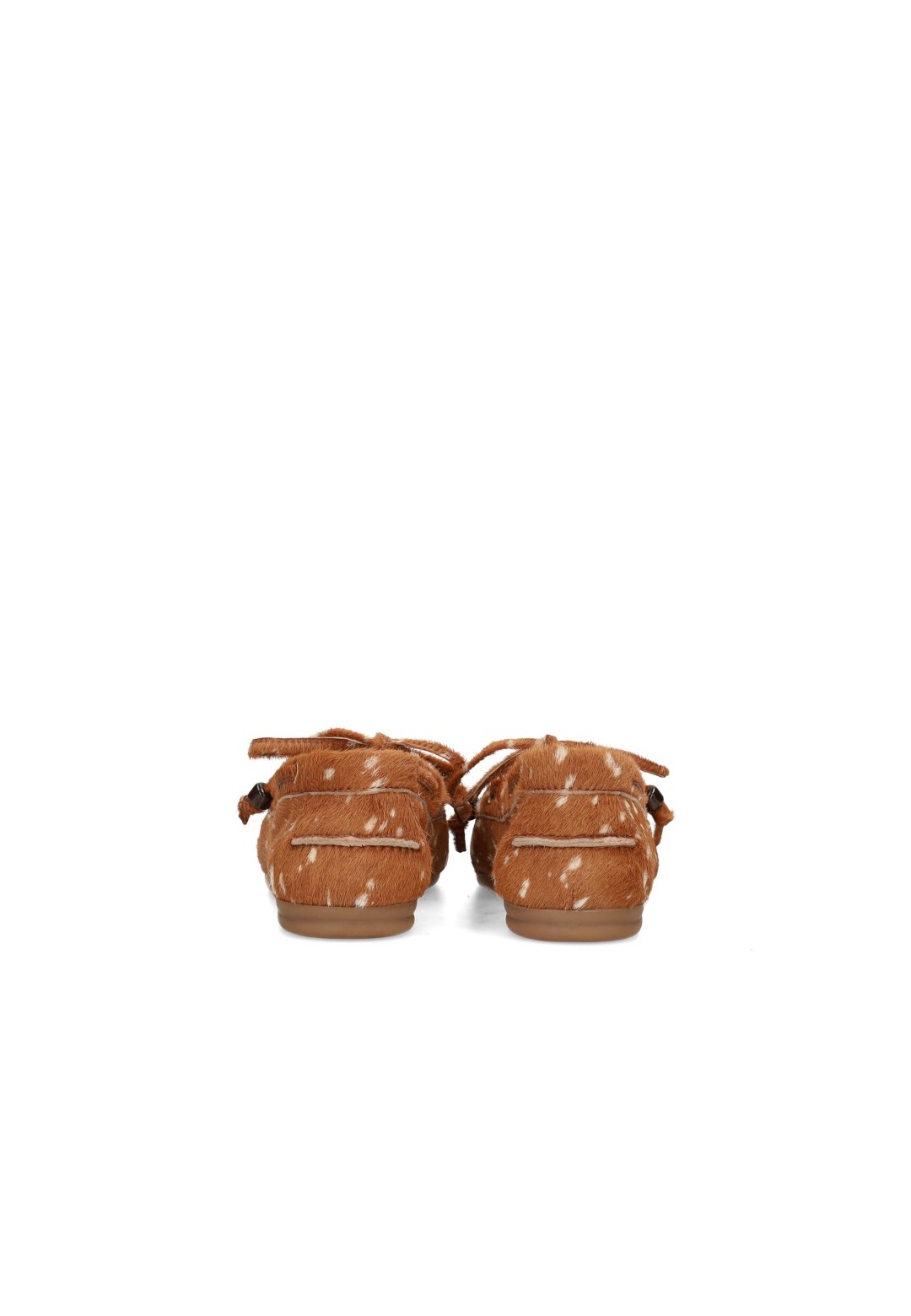Back view of the cognac Poelman MIRA loafers.