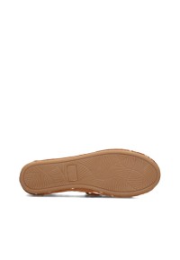Ansicht der Laufsohle der cognacfarbenen Poelman MIRA Loafer mit flexibler Gummisohle.