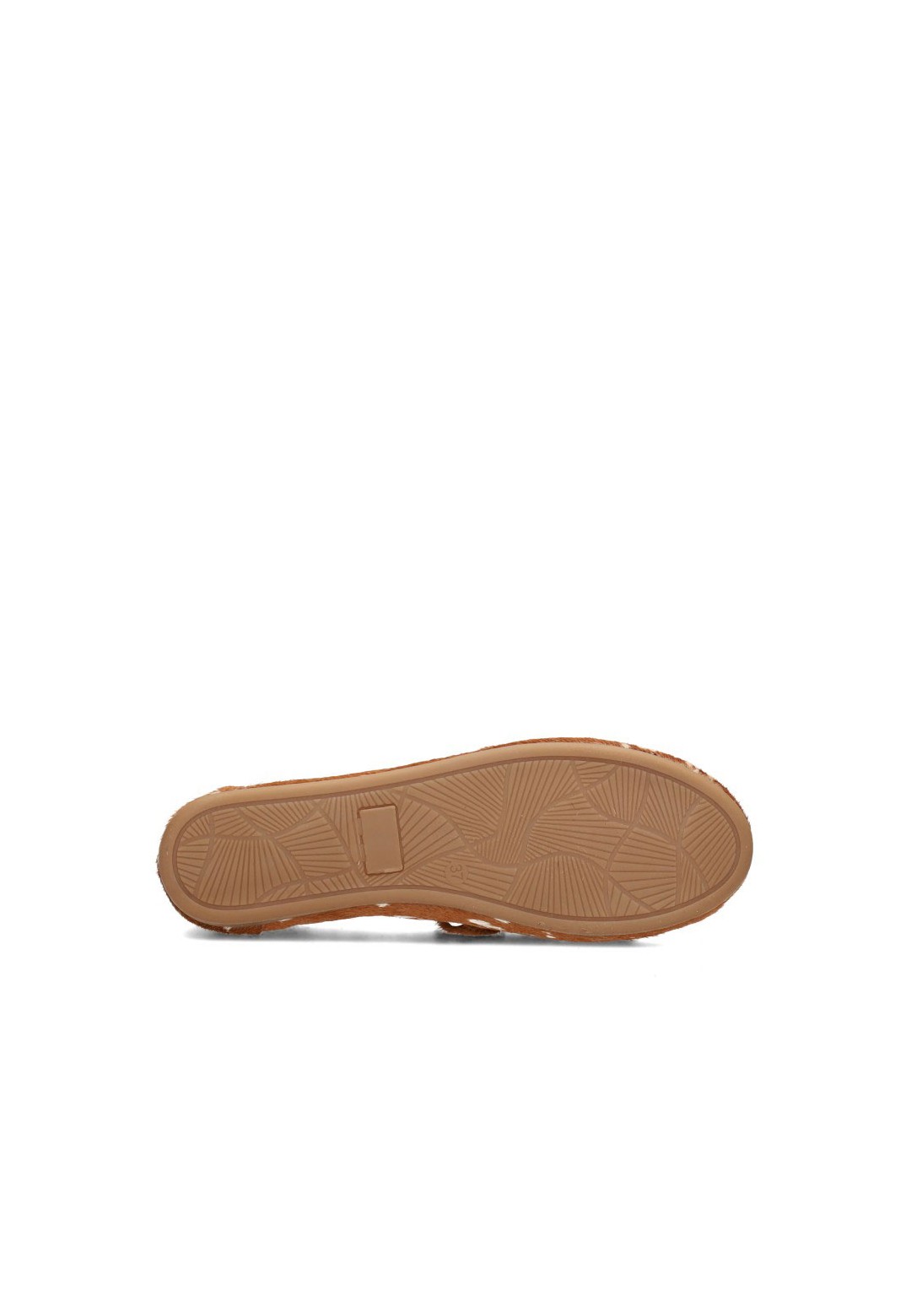 Bottom view of the cognac Poelman MIRA loafers featuring a flexible rubber sole.