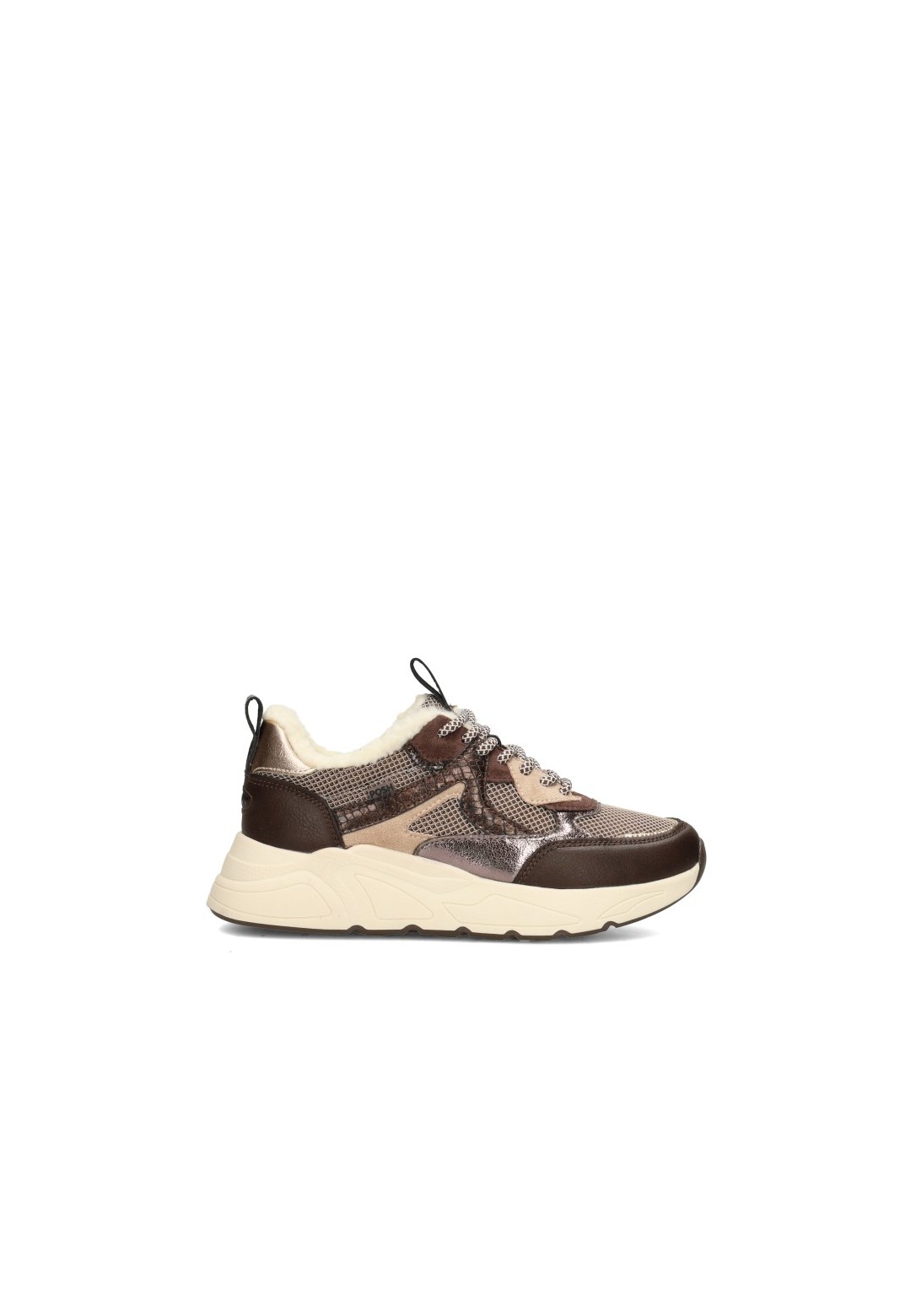 POSH By Poelman Kiki Rose girls' sneakers in beige, brown and gold – side view product