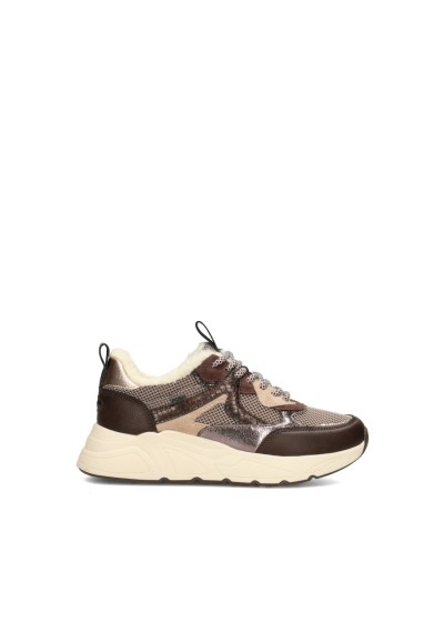 POSH By Poelman Kiki Rose girls' sneakers in beige, brown and gold – side view product
