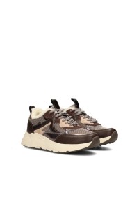 POSH By Poelman Kiki Rose girls' sneakers in beige, brown and gold – angled front view