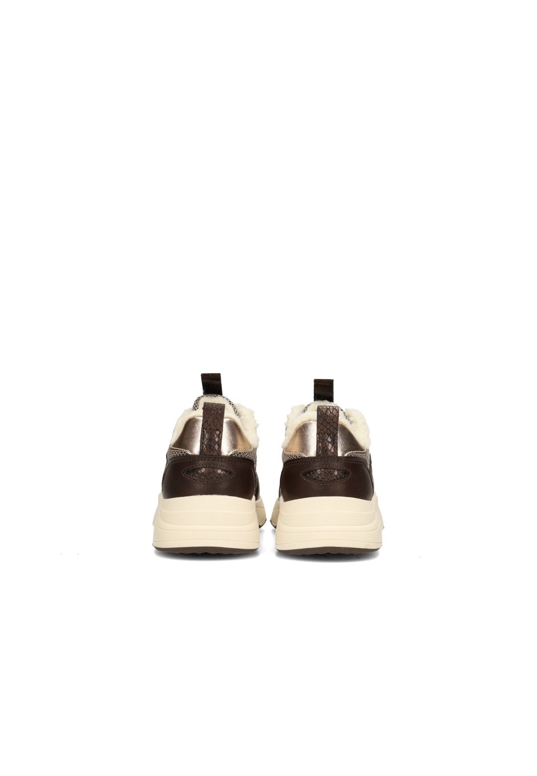 POSH By Poelman Kiki Rose beige, brown and gold sneakers – back view pair