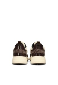 Achteraanzicht van de donkerbruine POSH by Poelman CARO sneakers met chunky zool.