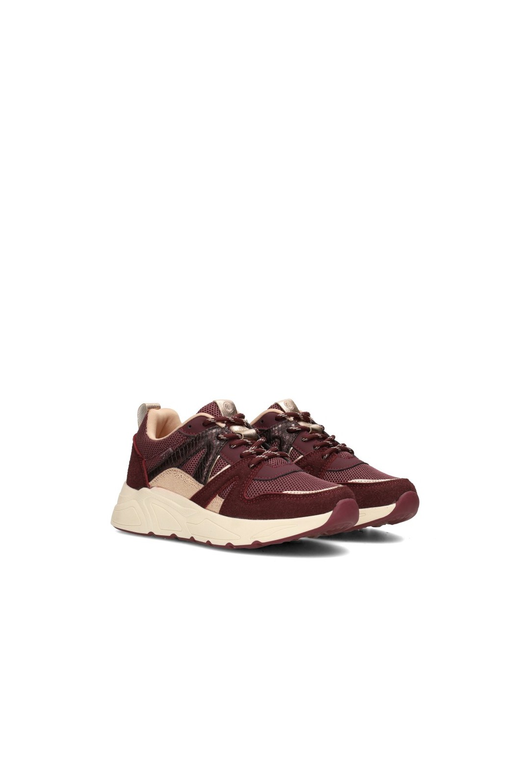 POSH By Poelman Carocel girls' burgundy sneakers – angled front view