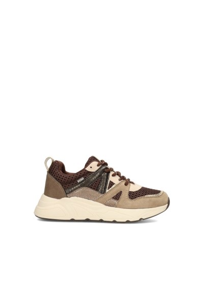 POSH By Poelman Carocel girls' sneakers in beige, taupe and brown – side view product