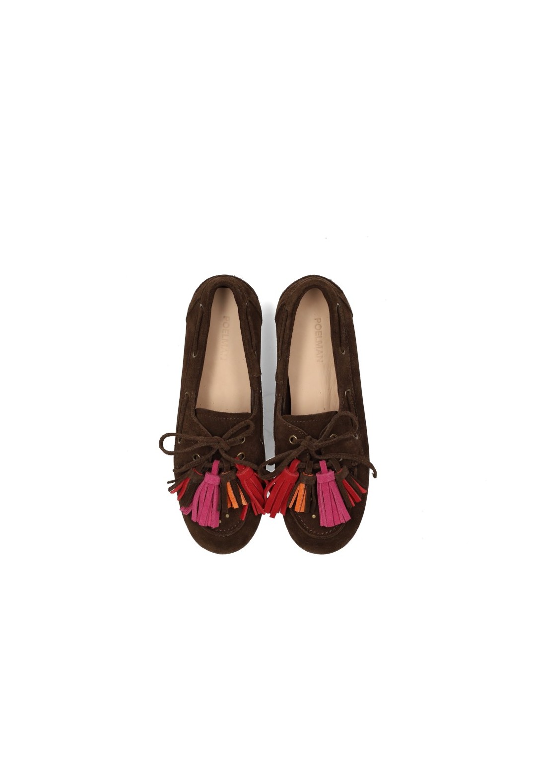 Draufsicht der Poelman ANNE Damen Loafer mit rosa Quasten